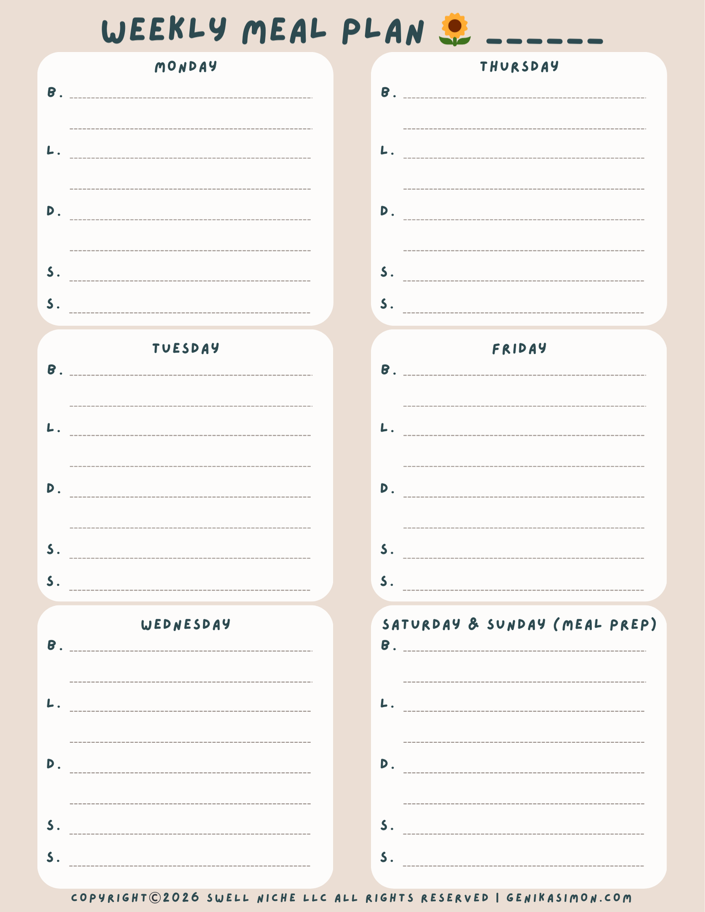 Swell & Simple Planner (Printable)