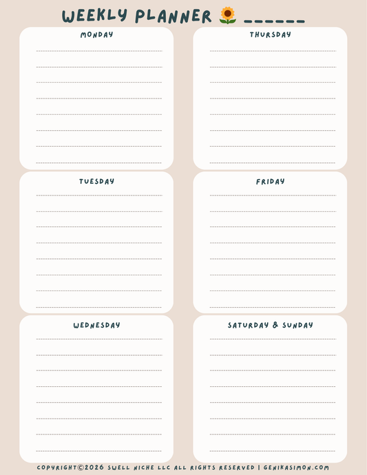 Swell & Simple Planner (Printable)